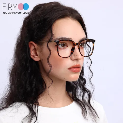 Miniatura 3 de Firmoo - Gafas de bloqueo de luz azul de gran tamaño para mujeres/hombres, anteojos de computadora de marco cuadrado grande para pantallas