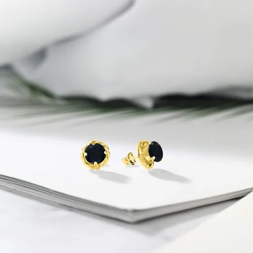 Miniatura 257 de Gem Stone King Aretes de plata de ley 925 de 0.236 in con piedra natal redonda para mujer