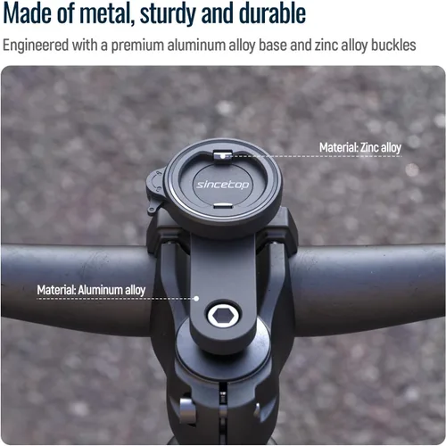 Miniatura 8 de sincetop Soporte universal de teléfono para bicicleta, soporte de teléfono con tapa de vástago de aluminio para bicicletas de montaña y carretera