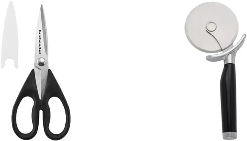 Miniatura 10 de KitchenAid Tijeras multiusos con funda protectora, pinzas de acero inoxidable de 8.72 pulgadas, color rojo y silicona, 10.26 pulgadas, rojo