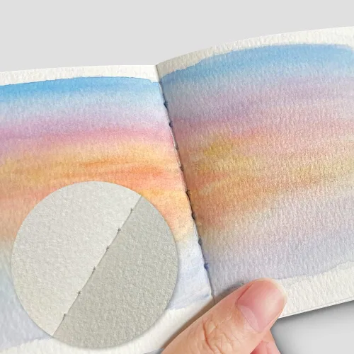 Miniatura 3 de Cuaderno de bocetos de acuarela, 3.9 x 3.9 pulgadas, portátil, cuadrado, mini cuaderno de acuarela, 62 páginas, papeles de dibujo texturizados