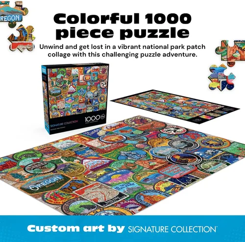 Miniatura 2 de Buffalo Games Parches de Parques Nacionales - Lewis T. Johnson - Rompecabezas de 1000 piezas - 26.75 x 19.75 pulgadas - Rompecabezas para adultos