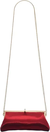 Miniatura 6 de Bolsa de embrague clásica de satén de lujo con elegante bolso cruzado con diamantes de imitación para boda, novia, graduación, graduación