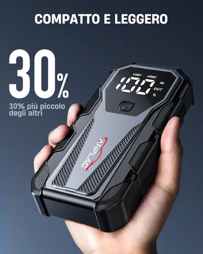 Miniatura 5 de Batería de arranque de coche 7000A de 12 V, caja de salto portátil de 21800 mAh para todos los motores de gasolina y diésel de 10L, cables de puente