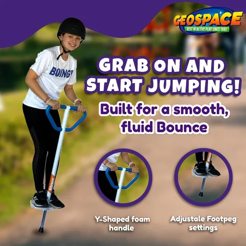 Miniatura 7 de Geospace Pogo Stick de Air Kicks para jinetes de 90 a 160 libras (azul)