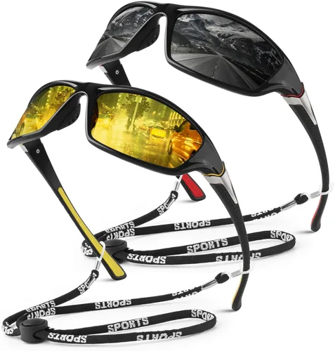 Miniatura 17 de WEAROYO - Gafas de sol polarizadas deportivas para hombres y mujeres, gafas de pesca y conducción rectangulares, protección UV400 Marco C