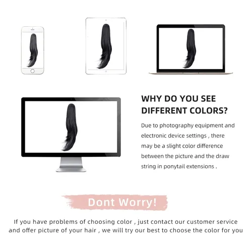 Miniatura 7 de Extensión de Cola de Caballo, Extensión de Cabello con Garra Larga de 20", Piezas de Cabello Sintético Ondulado Liso con Clip en Peluca de Cola