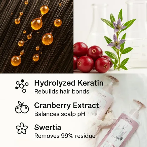Miniatura 3 de DEMIKI Juego de champú y acondicionador japonés para mujeres, champú sin sulfatos para cabello graso, sin parabenos, sin sulfatos, aroma a rosa