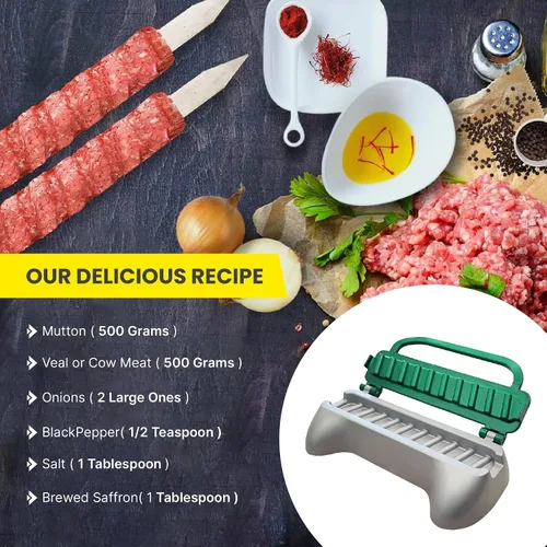 Miniatura 7 de Premium Trustella Fabricante de Kebab de Aluminio Crea Brochettes Impecables y Profesionales Resistente, Antiadherente, Recubrimiento de Teflón
