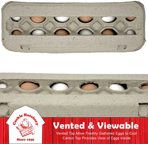 Miniatura 2 de Cackle Hatchery Cartones de huevos de pulpa de papel ventilados con capacidad para 1 docena de huevos de gallina (paquete de 24)