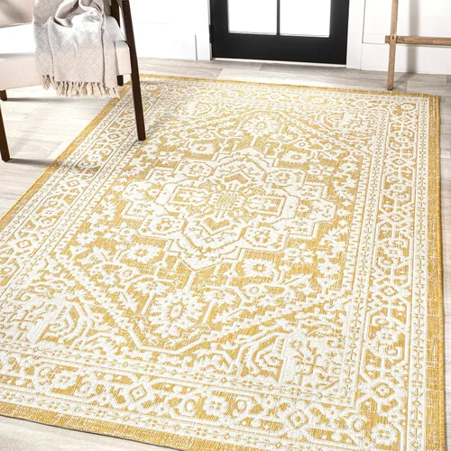 Miniatura 61 de Eyely BMS101D-28 - Alfombra de pasillo con textura de medallón de Santa Mónica Slesi, para interiores y exteriores, estilo costero, bohemio, Gris