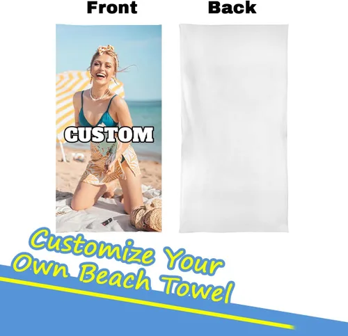 Miniatura 2 de Toalla de playa con foto personalizada, añade tu imagen, texto, logotipo, manta de playa personalizada para adultos, mujeres y hombres, toallas