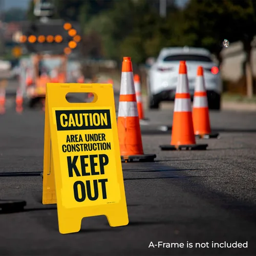 Miniatura 2 de OSHA Caution Area Under Construction Keep Out Sidewalk Sign Kit, 10x16 Inches, Replacement Panels (2 Pack) Thick HDPS Plastic, Made in USA by Sigo