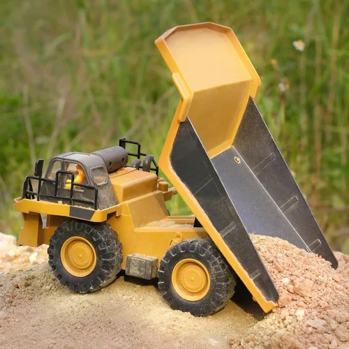 Miniatura 5 de PREPOP Camión volquete RC para niños, camión de construcción a control remoto con cama de metal, luces y sonidos, para niños de 6 a 10 años
