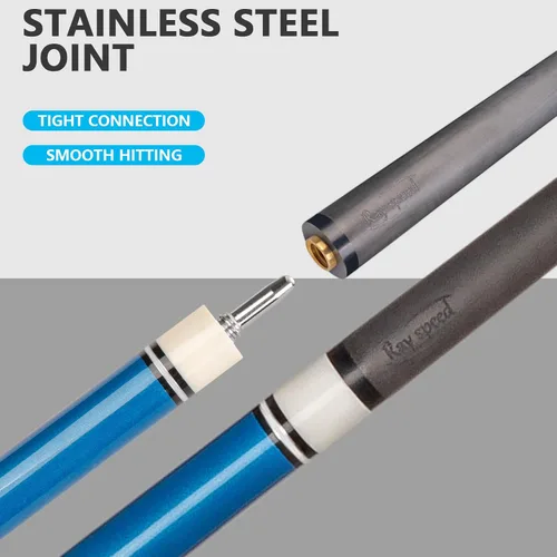 Miniatura 5 de Taco de piscina de fibra de carbono de 0.492 in de baja desviación con tecnología de carbono completo para adultos, Taco de billar profesional