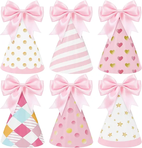Miniatura 26 de WERNNSAI 12 Pcs Birthday Party Hats Assorted Themes Cone Paper Headbands Multiple Styles, Easy to Assemble with Elastic Strings, Kids Birthday