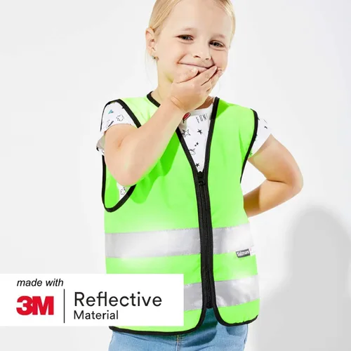 Miniatura 3 de Salzmann 3M - Chaleco de seguridad de alta visibilidad para niños, con cremallera, fabricado con material reflectante 3M Made with 3M Reflective