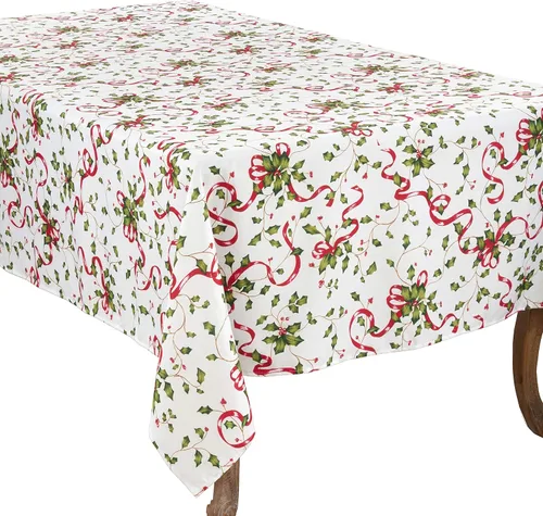 Miniatura 6 de Fennco Styles Holiday Holly Collection - Juego de 4 manteles individuales clásicos de 13 x 19 pulgadas, juego de 4 manteles individuales multicolor