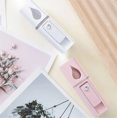 Miniatura 6 de GIVERARE Nano vaporizador facial, práctico mini rociador con espejo, rociador de niebla recargable por USB, tanque de agua visual hidratante e