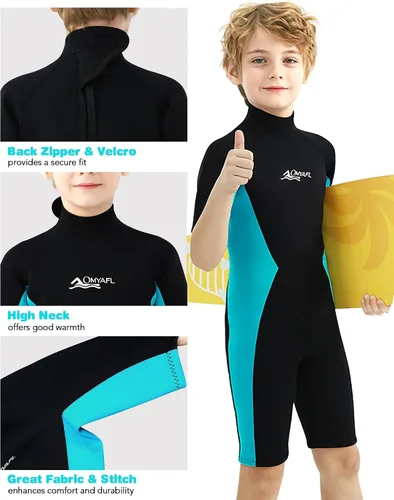 Miniatura 2 de Traje de neopreno para niños y niñas, 0.079 in de neopreno en agua fría, natación y surf