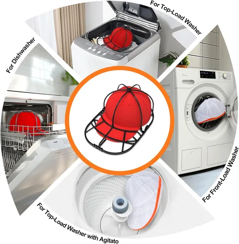 Miniatura 4 de XQXA Jaula de lavado de sombreros para gorras de béisbol, limpiador de sombreros para lavadora y lavavajillas, se adapta a gorras de adultos