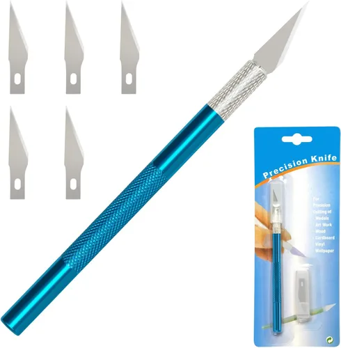 Juego de cuchillos de precisión para manualidades, cuchillas de afeitar afiladas y cuchillo exacto para tallar, modelar, álbumes de recortes y