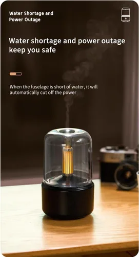 Miniatura 9 de Difusor de aire de llama a la luz de las velas, difusor de aceite esencial portátil, sin ruido, 4.1 fl oz, difusor de aroma sin agua, protección