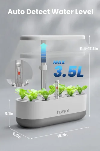 Miniatura 8 de inBloom Sistema de cultivo hidropónico de 12 vainas para jardín interior con luz de crecimiento LED y kit de vainas, kit de germinación de plantas