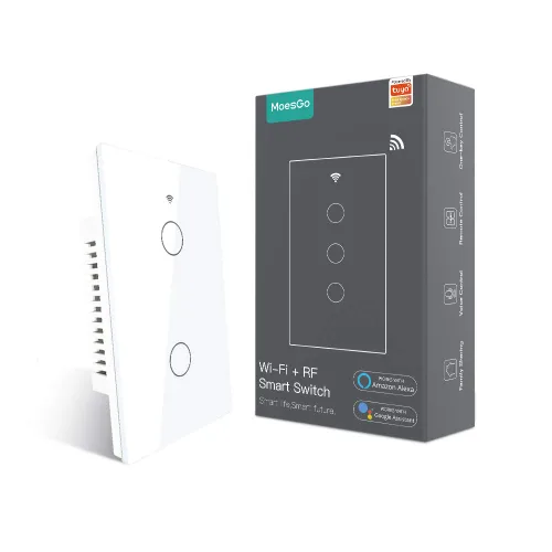 Miniatura 11 de MoesGo - Interruptor inteligente táctil de pared WiFi RF433 de segunda generación Smart Touch Wall Single Fire, no se necesita cable neutro