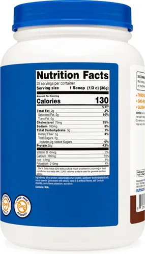 Miniatura 5 de Nutricost - Concentrado de proteína de suero (Chocolate) 2 libras - Sin gluten y sin OMG