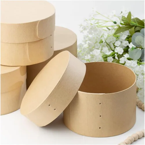 Miniatura 7 de Paquete de 12 cajas redondas de papel maché en relieve de Factory Direct Craft – Cajas redondas de papel maché en relieve con tapas. Úsalo como una