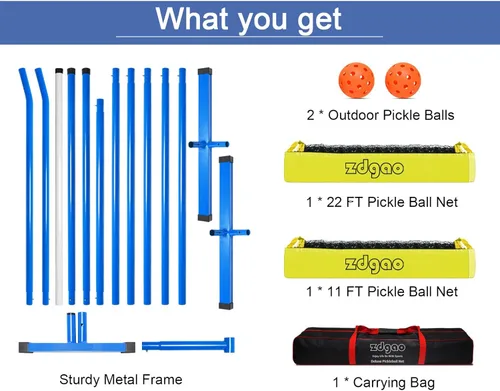 Miniatura 5 de Zdgao Portable Pickleball Net for Driveway, 22FT Regularion Size Pickle Ball Net with Pickleballs and Carry Bag, Easy Setup for Indoor Gym, Outdoor