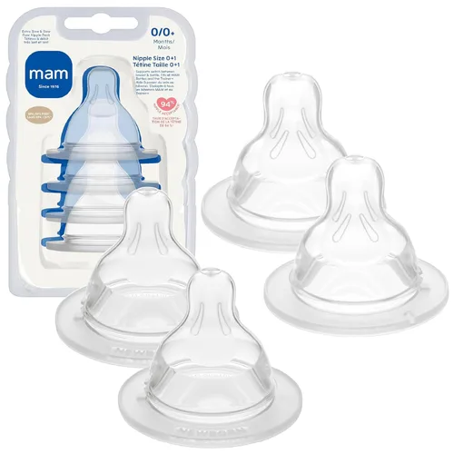 Miniatura 12 de MAM Pezones para Biberón de Flujo Mixto - Pack de Tetina de Flujo Rápido Nivel 3 y Tetina de Flujo Extra Rápido Nivel 4, para Recién Nacidos