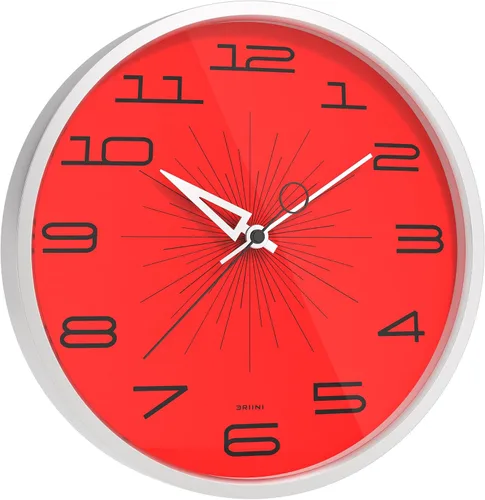 Miniatura 8 de Driini Reloj de pared moderno de mediados de siglo (12 pulgadas), reloj de pared retro silencioso sin tictac para sala de estar, cocina o baño