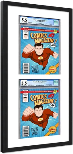 Miniatura 86 de Marco de cómic con paspartú para 8 CGC, CBCS o PGX Graded Comics - Marco de cómic blanco para cómics de 8.125 x 13 pulgadas Marco blanco