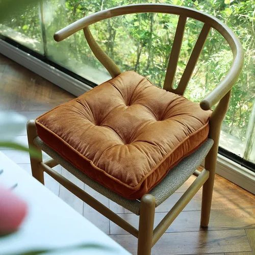 Miniatura 10 de vctops Cojines de silla navideños rojos de terciopelo suave con lazos, cómodo cojín sólido para sillas de comedor, sillas de oficina, pisos
