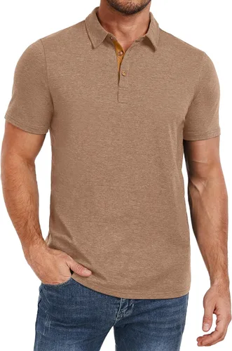 Miniatura 14 de PEGENO Camisetas Polo para Hombre de Manga Corta Camisetas de Golf de Algodón Casual Camisetas Polo de Rendimiento para Hombre