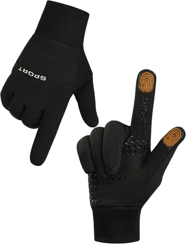 AURUZA Guantes de invierno para hombres, guantes de ciclismo resistentes al viento para clima frío para hombres, guantes de correr al aire libre con
