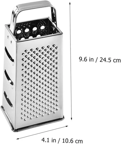 Miniatura 3 de Rallador de caja de acero inoxidable de 4 lados, rallador de cocina multiusos para queso, verduras y papas, para preparación de comidas y cocción