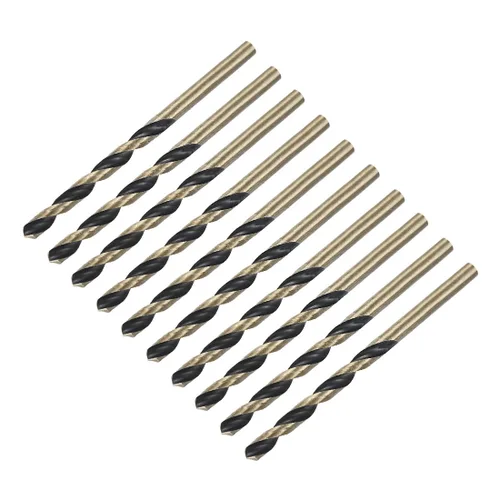 Miniatura 30 de uxcell 24 brocas de vástago recto, 0.118 in, titanio dorado y nitruro negro, acero de alta velocidad (HSS) 4341 con vástago de 0.118 in