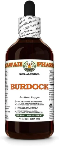 Miniatura 10 de Hawaii Pharm Extracto de bardana sin alcohol, glicerita para apoyo inmunológico, promueve la piel clara, ayuda a la digestión, apoya la función