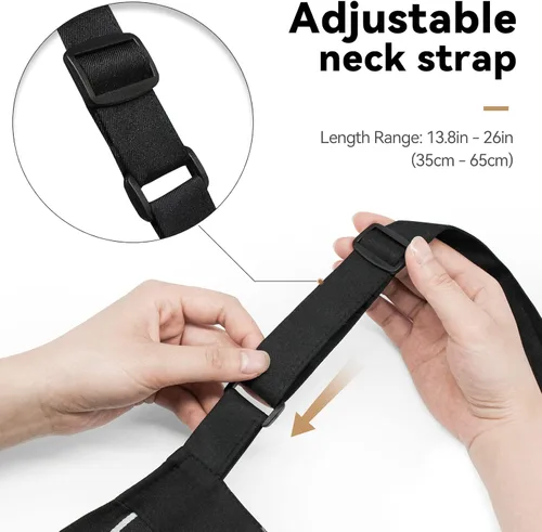 Miniatura 4 de NLUS Paquete de 2 delantales de cocina para mujeres con bolsillos, delantales de babero de cocina ajustables para mujeres, hombres, chef, rayas