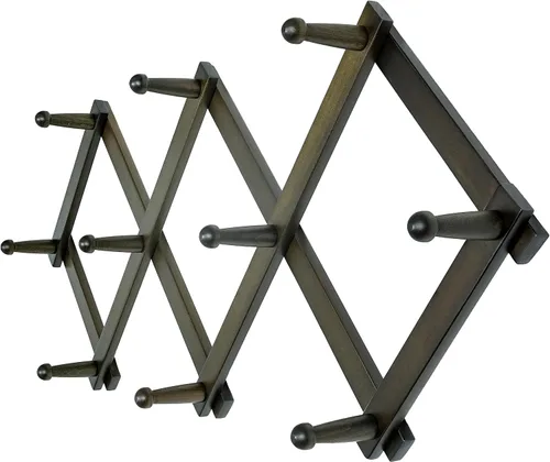 Miniatura 44 de Dseap Acordeón de pared: Perchero de pared expandible de madera de 16" de alto, soporte para sombreros, gancho de acordeón para gorras de béisbol