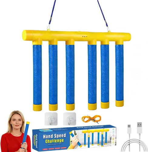 Shelprojsu Reflex Drop Sticks Challenge Game, 3 Juego de palos de captura ajustables, Juego de entrenamiento de coordinación de ojos y manos, Tiempo