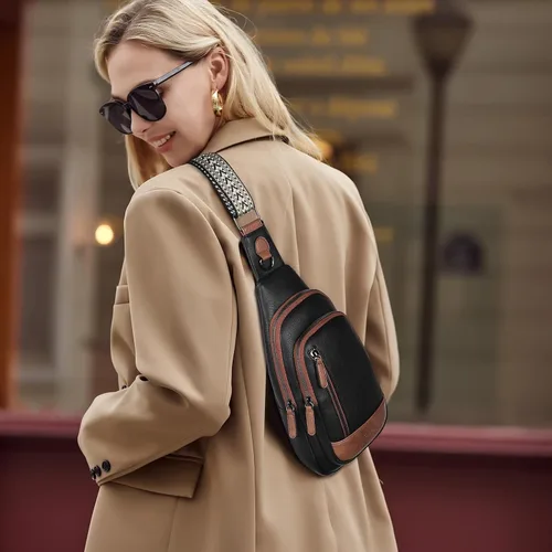 Miniatura 7 de Bolsos cruzados CLUCI para mujer y hombre, bolso bandolera de cuero, mochila de cuerpo cruzado para mujer, regalos para mujeres, cumpleaños, único