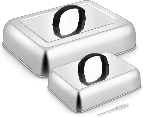 Cúpula de fusión de queso rectangular, cubierta para untar de acero inoxidable HaSteeL para parrilla plana BBQ, vaporización, asado, cocinado en