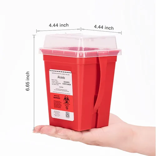 Miniatura 6 de Alcedo Contenedor para objetos afilados para uso doméstico y profesional de 1 cuarto de galón Plus (paquete de 3), eliminación de agujas y jeringas