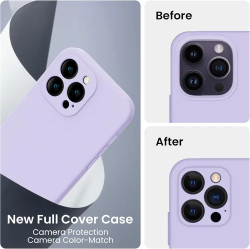 Miniatura 3 de FireNova Funda diseñada para iPhone 14 Pro Max, funda de silicona mejorada [protección de cámara] con [2 protectores de pantalla], forro
