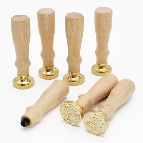 Miniatura 4 de Sellos de cera del alfabeto, sellos grabados, sellos de cera, cabezas de sello de latón, asas de madera desmontables, sobres adecuados, invitaciones