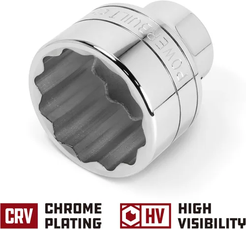 Miniatura 3 de Powerbuilt Enchufe de 3/4 de pulgada de 2.165 in, 12 puntos, diseño hexagonal de agarre fuerte de pared fina, marcas de tamaño - 643242